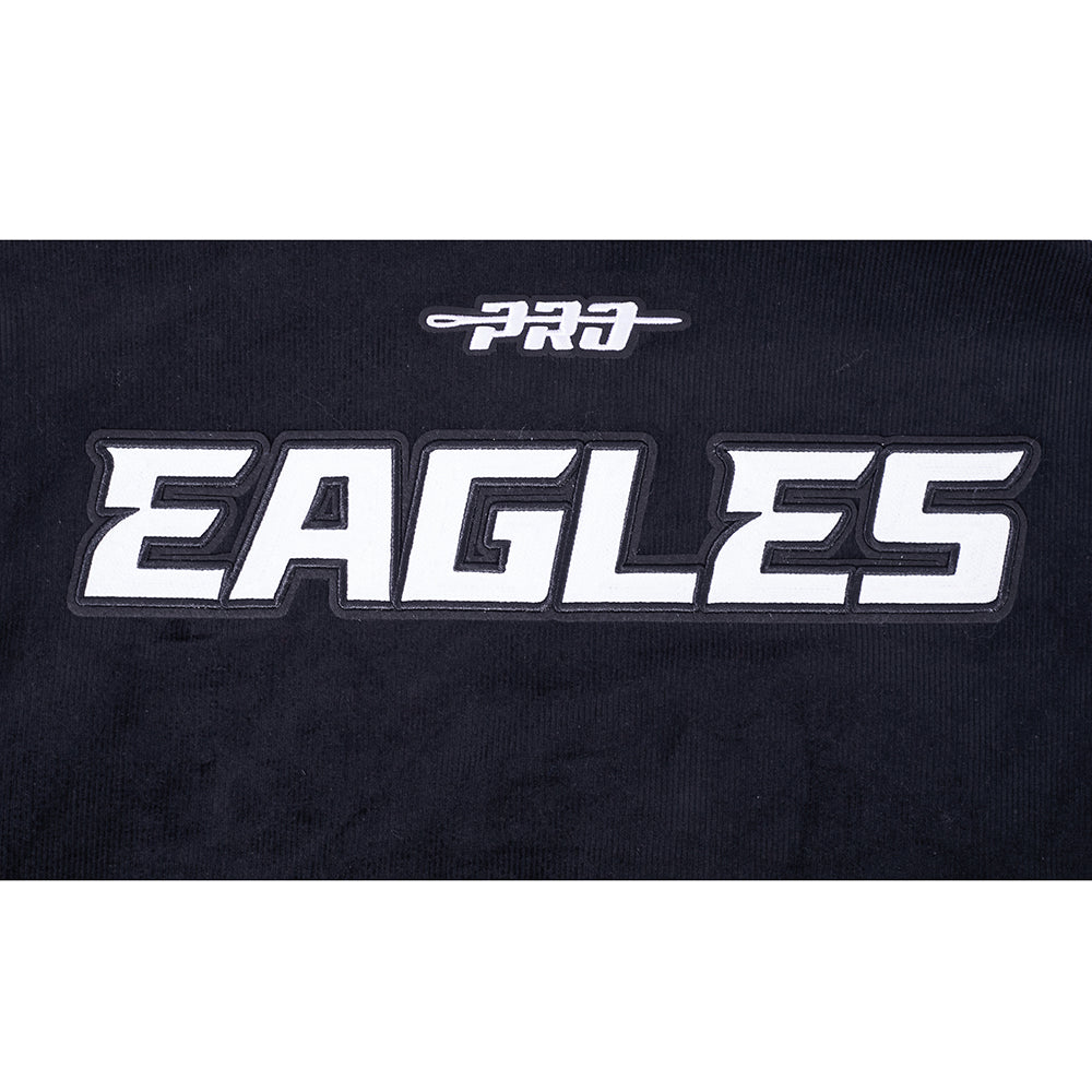 NFL PHILADELPHIA EAGLES CLASSIC CORDUROY MANTEAU POUR HOMME (NOIR)