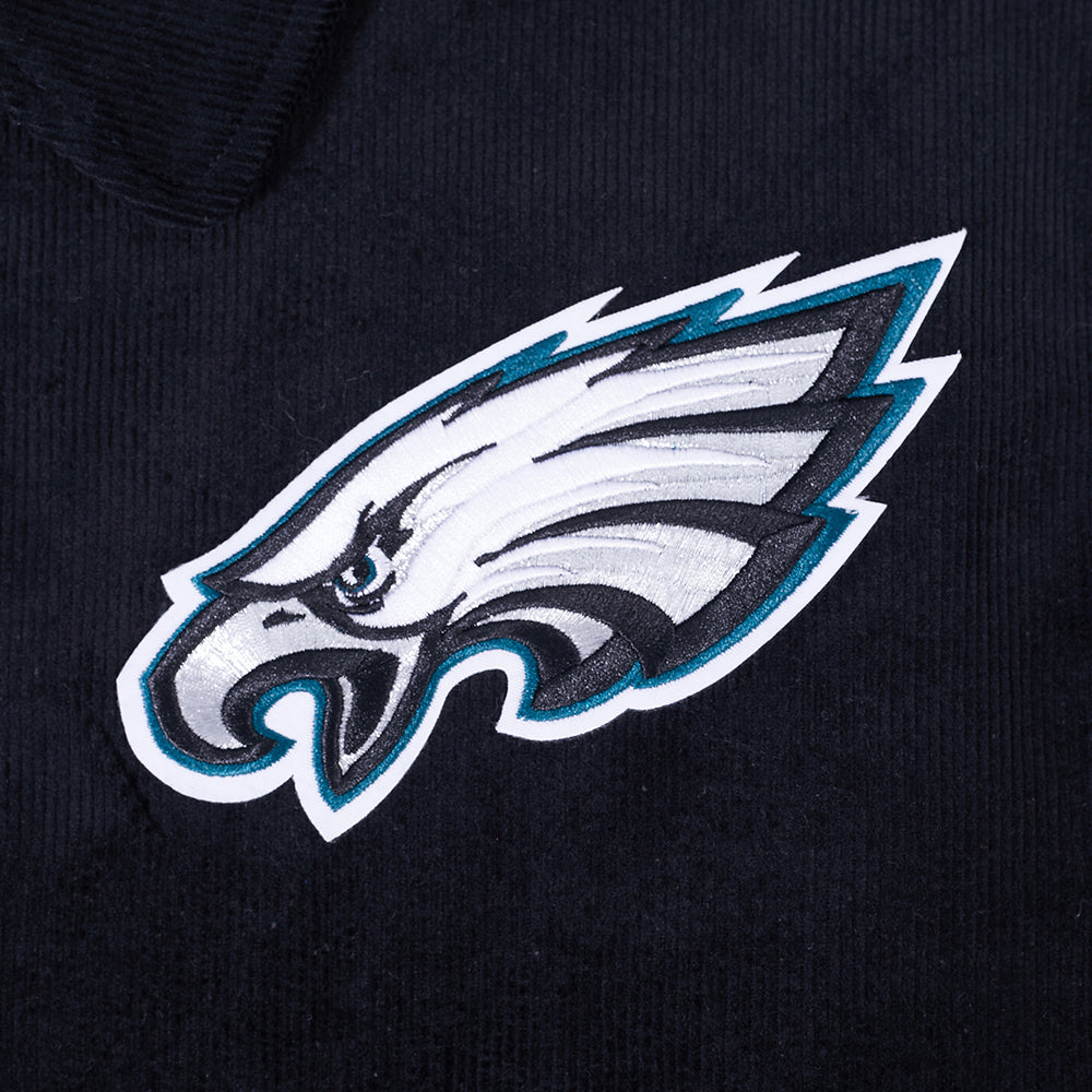 NFL PHILADELPHIA EAGLES CLASSIC CORDUROY MANTEAU POUR HOMME (NOIR)