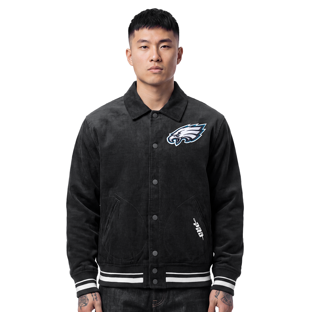 NFL PHILADELPHIA EAGLES CLASSIC CORDUROY MANTEAU POUR HOMME (NOIR)