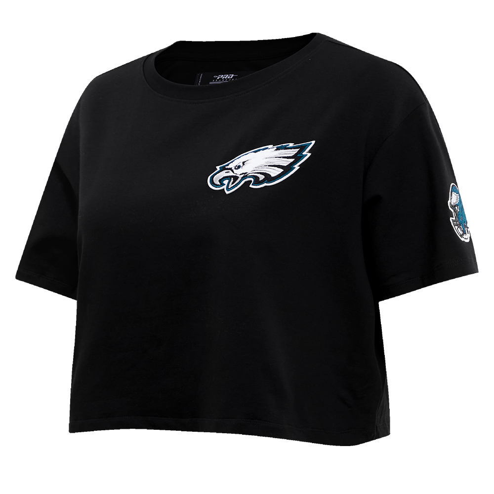 NFL PHILADELPHIA EAGLES CLASSIC WOMEN'S SINGLE JERSEY BOXY TEE (BLACK)