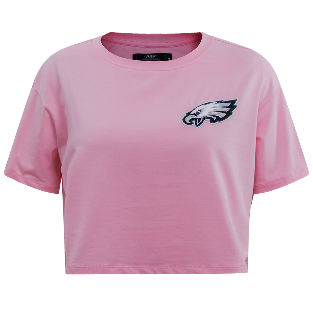 NFL PHILADELPHIA EAGLES CLASSIC WOMEN'S SINGLE JERSEY BOXY TEE (PINK)