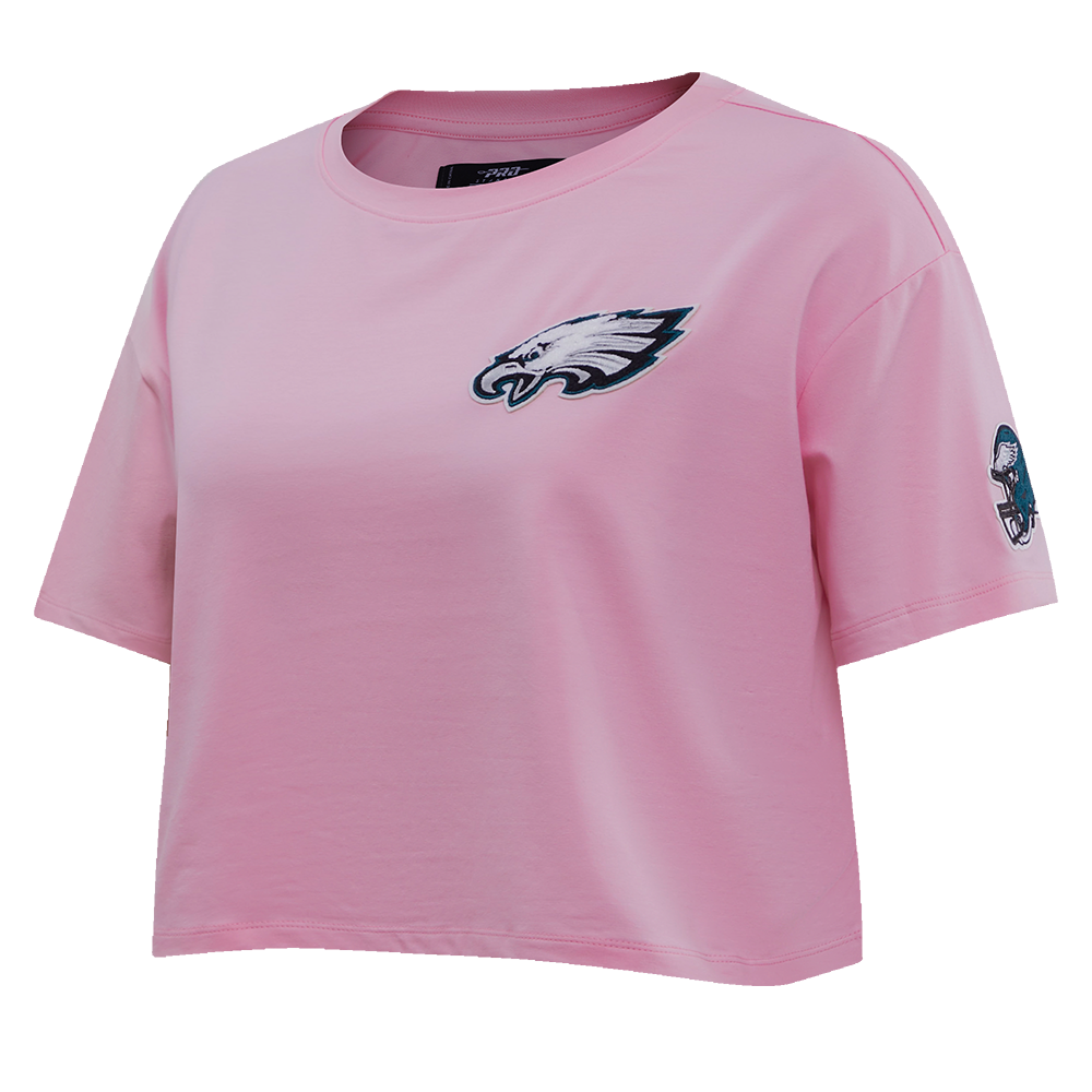 NFL PHILADELPHIA EAGLES CLASSIC WOMEN'S SINGLE JERSEY BOXY TEE (PINK)