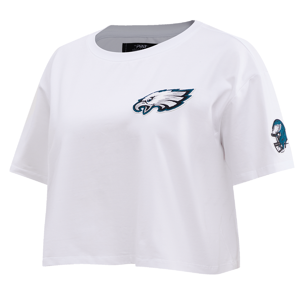 NFL PHILADELPHIA EAGLES CLASSIC WOMEN'S SINGLE JERSEY BOXY TEE (WHITE)