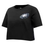 NFL PHILADELPHIA EAGLES T-SHIRT MASHUP À COUPE CARRÉE POUR FEMME (NOIR)