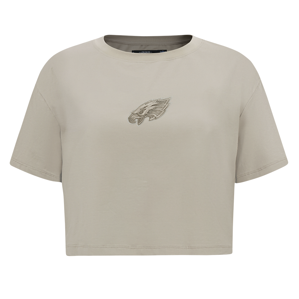 NFL PHILADELPHIA EAGLES WINGSPAN WOMEN'S SJ BOXY TEE (TAUPE)