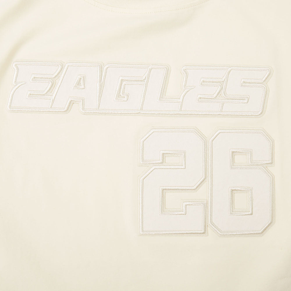 NFL PHILADELPHIA EAGLES SAQUON BARKLEY #26 NEUTRAL WOMEN'S SJ BOXY TEE (EGGSHELL)