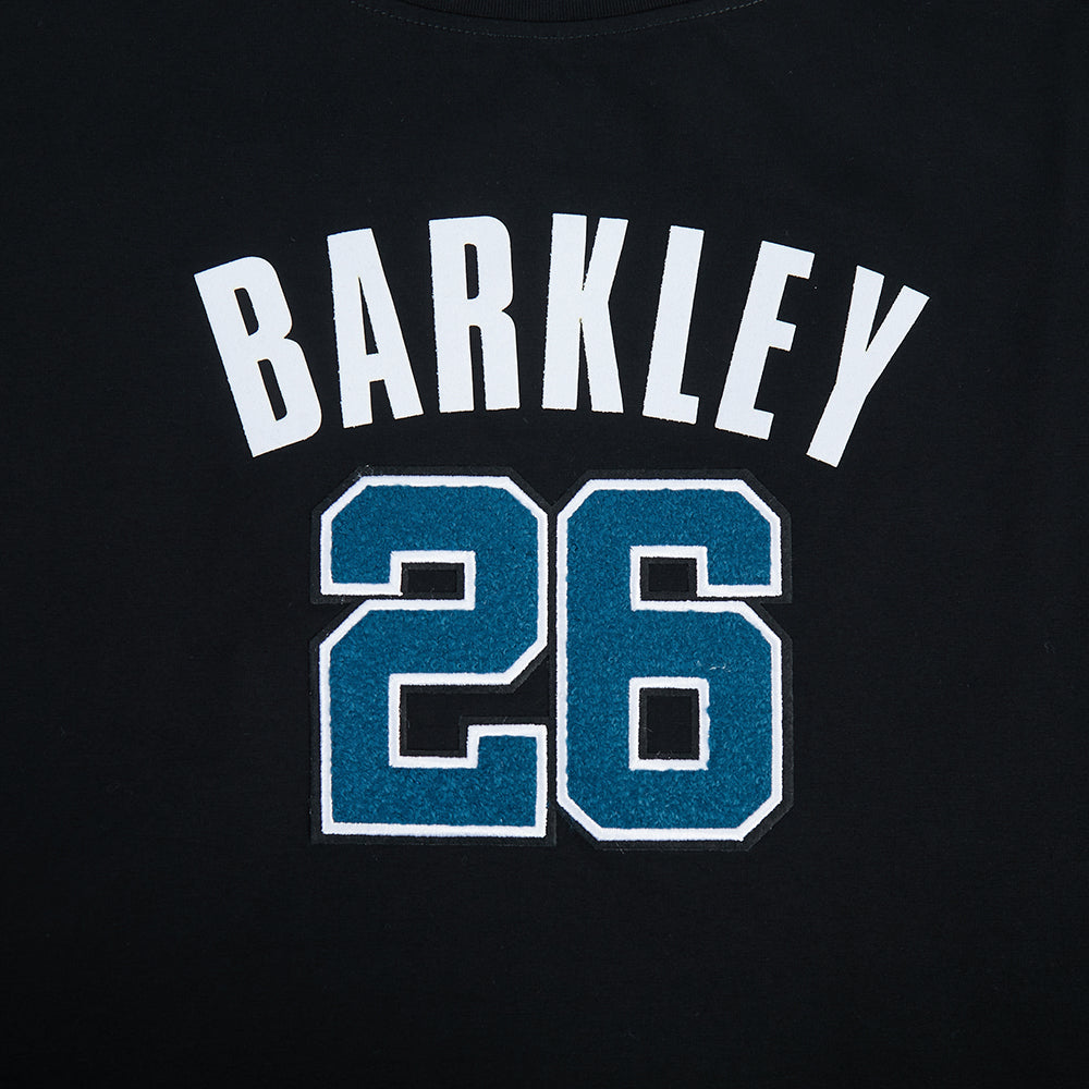 NFL PHILADELPHIA EAGLES SAQUON BARKLEY #26 CLASSIC PNN WOMEN'S SJ BOXY TEE (BLACK)