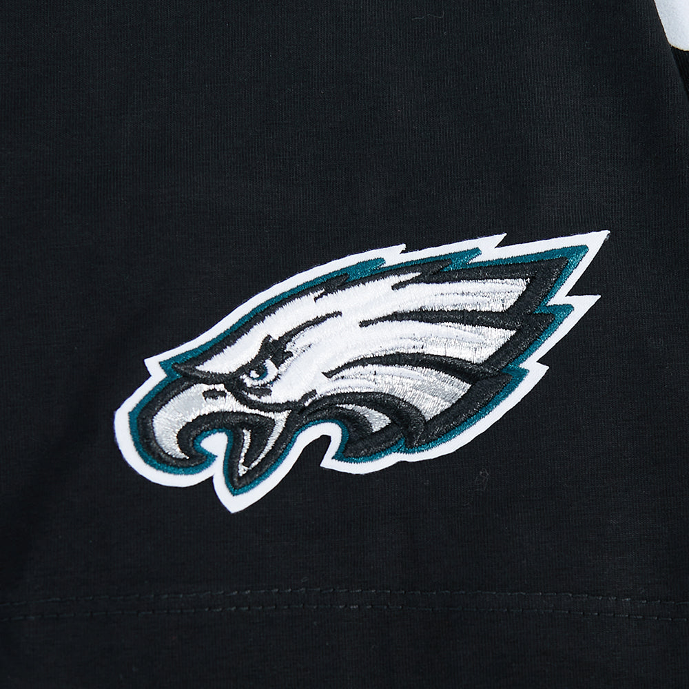 NFL PHILADELPHIA EAGLES JALEN HURTS #1 CLASSIC PNN WOMEN'S SJ BOXY TEE (BLACK)