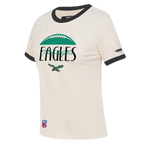 NFL PHILADELPHIA EAGLES ORIGINAL PLAYERS WOMEN'S S/S SLIM TEE (EGGSHELL/ BLACK)