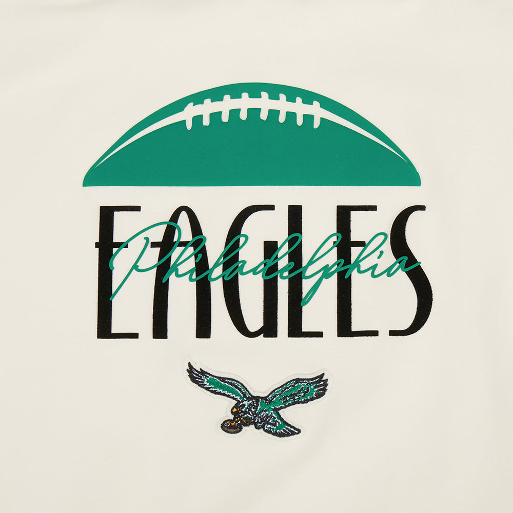 NFL PHILADELPHIA EAGLES ORIGINAL PLAYERS WOMEN'S S/S SLIM TEE (EGGSHELL/ BLACK)