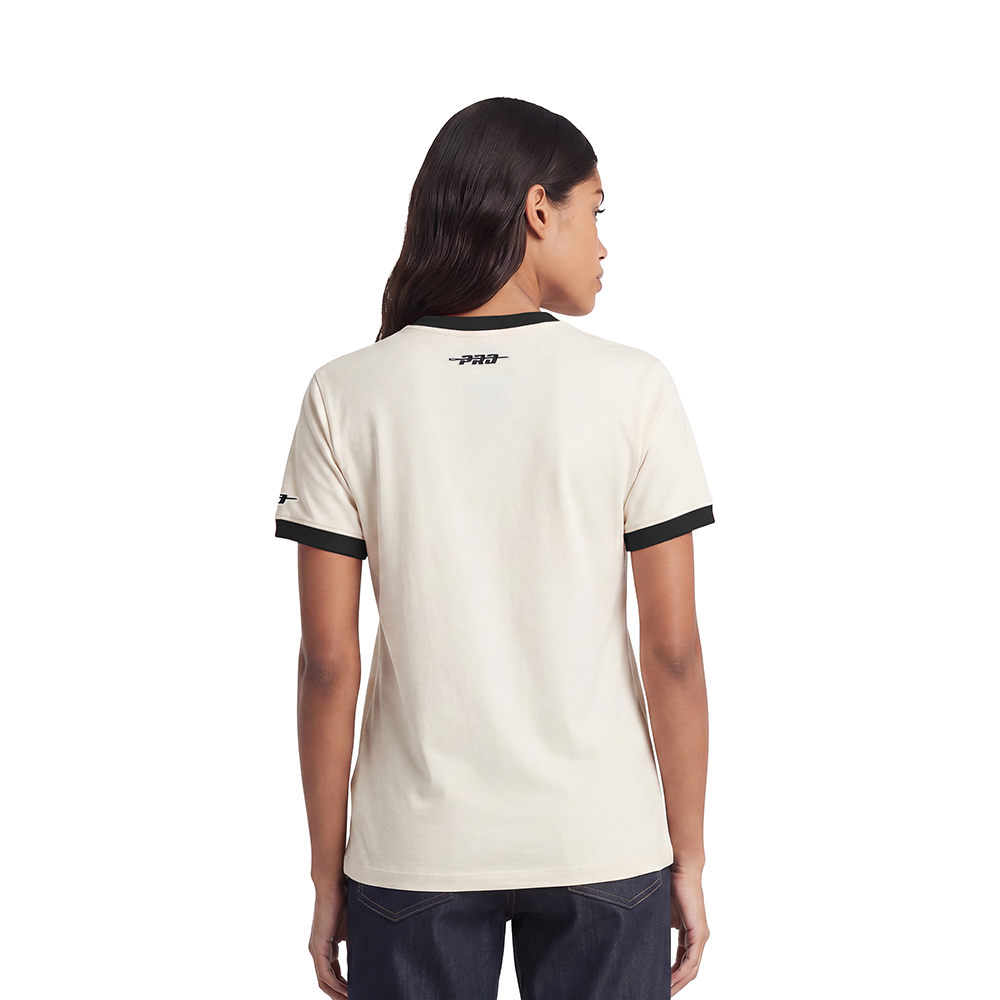 NFL PHILADELPHIA EAGLES ORIGINAL PLAYERS WOMEN'S S/S SLIM TEE (EGGSHELL/ BLACK)