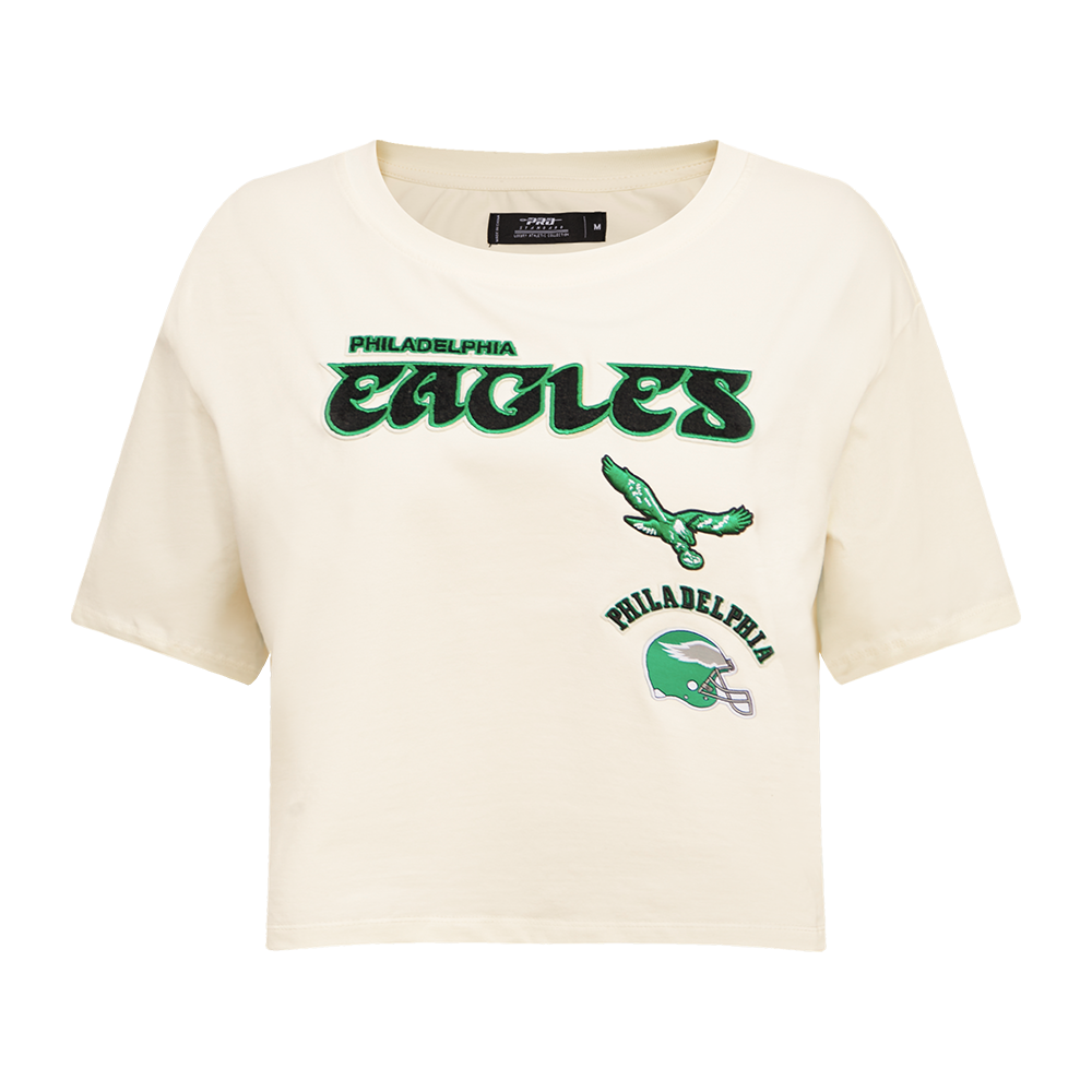 NFL PHILADELPHIA EAGLES RETRO CLASSIC T-SHIRT À COUPE CARRÉE POUR FEMME (COQUILLE D'ŒUF)