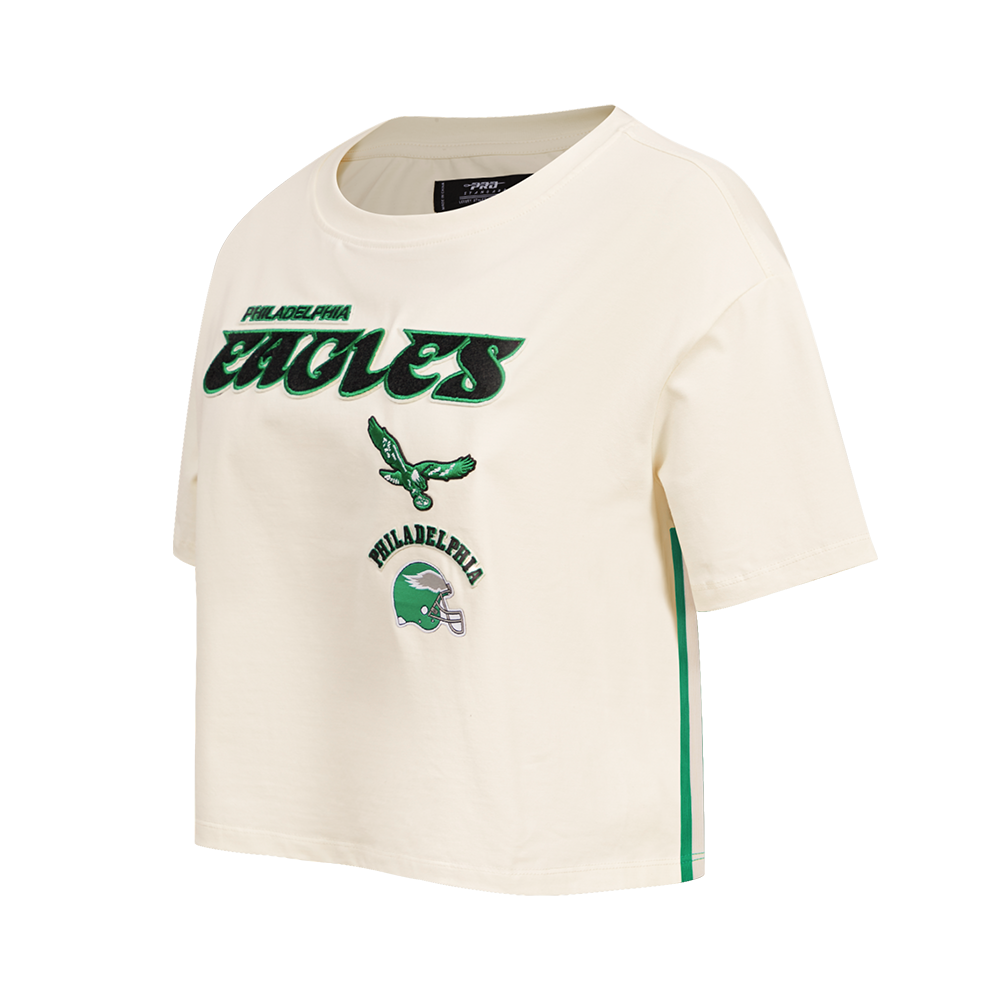 NFL PHILADELPHIA EAGLES RETRO CLASSIC T-SHIRT À COUPE CARRÉE POUR FEMME (COQUILLE D'ŒUF)