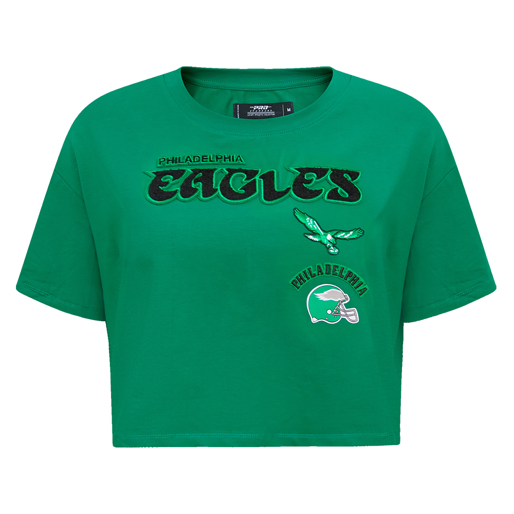 NFL PHILADELPHIA EAGLES RETRO CLASSIC T-SHIRT À COUPE CARRÉE POUR FEMME (VERT KELLY)