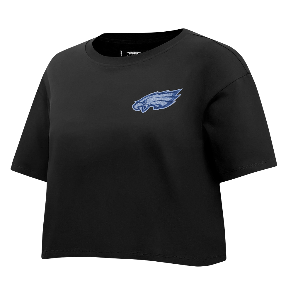 NFL PHILADELPHIA EAGLES VARSITY BLUES T-SHIRT À COUPE CARRÉE POUR FEMME (NOIR)
