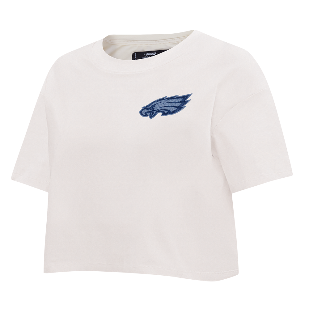 NFL PHILADELPHIA EAGLES VARSITY BLUES WOMEN'S BOXY TEE (LINEN)