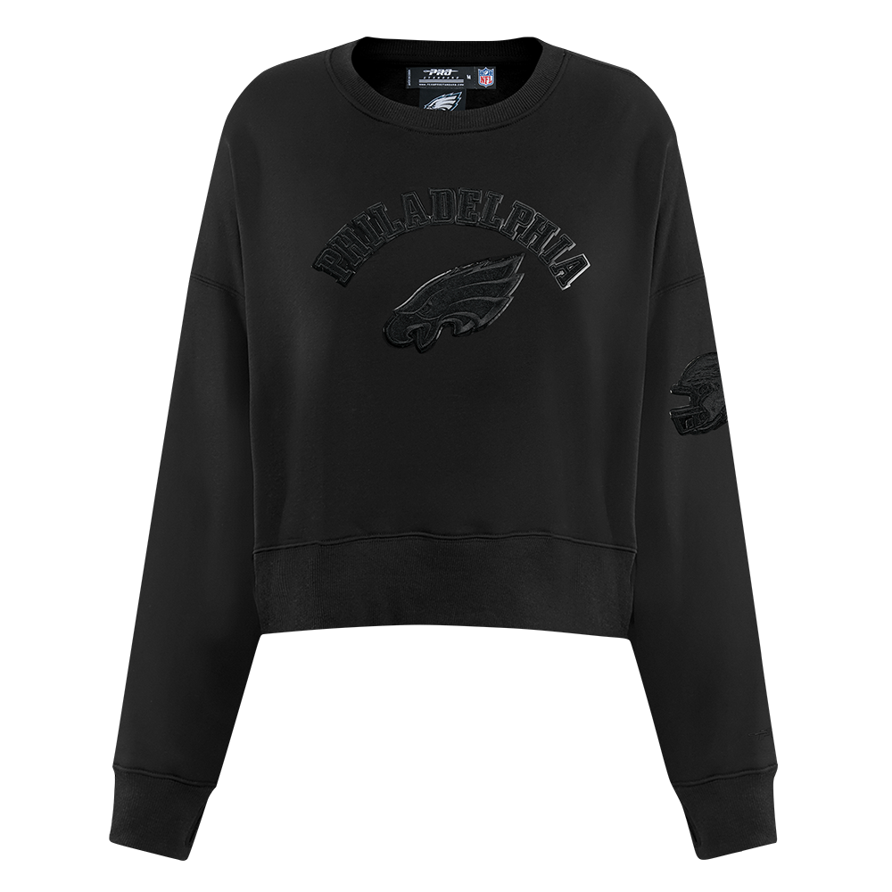NFL PHILADELPHIA EAGLES TRIPLE BLACK CHANDAIL À COL ROND EN MOLLETON POUR FEMME (TRIPLE NOIR FEMME)