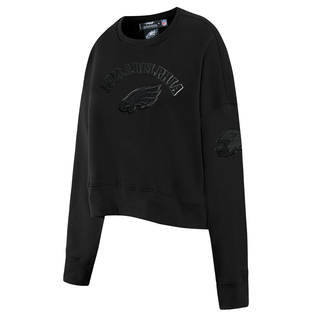 NFL PHILADELPHIA EAGLES TRIPLE BLACK CHANDAIL À COL ROND EN MOLLETON POUR FEMME (TRIPLE NOIR FEMME)
