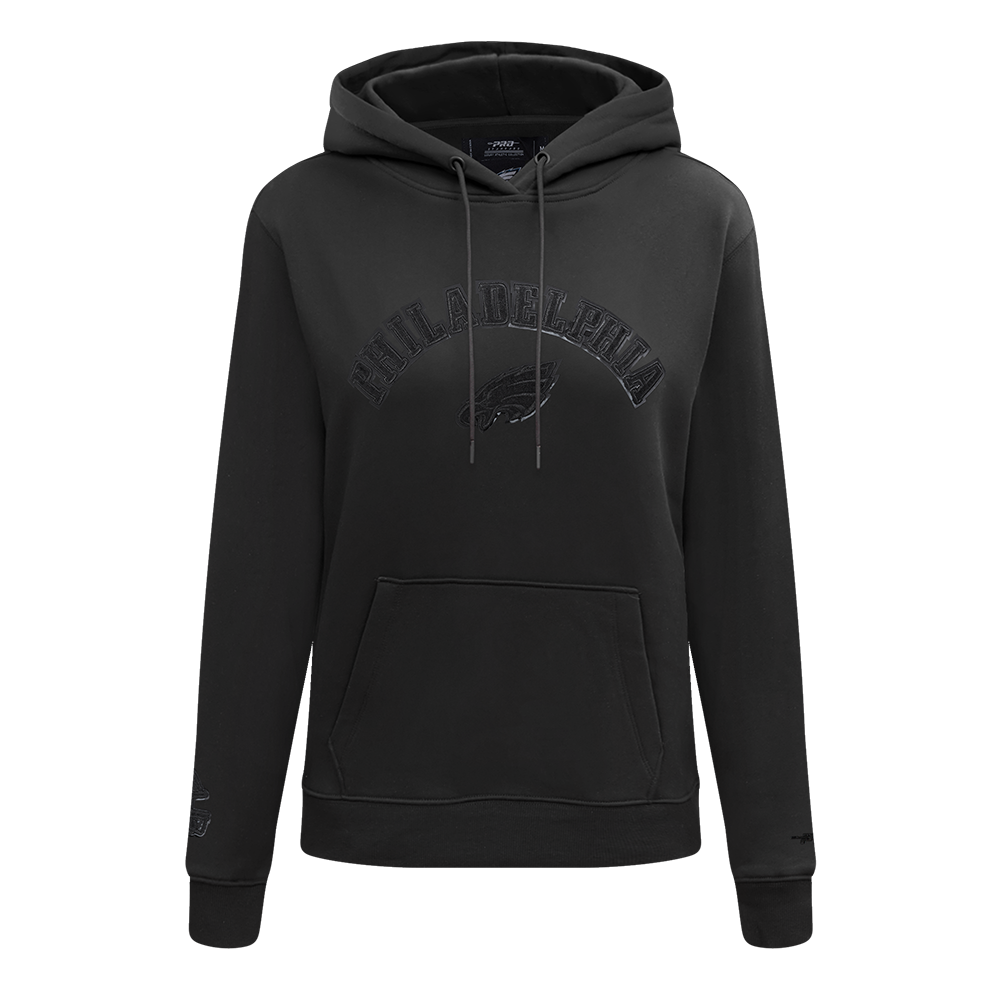 NFL PHILADELPHIA EAGLES TRIPLE BLACK WOMEN'S FLEECE PULLOVER HOODIE (TRIPLE BLACK WOMEN'S)