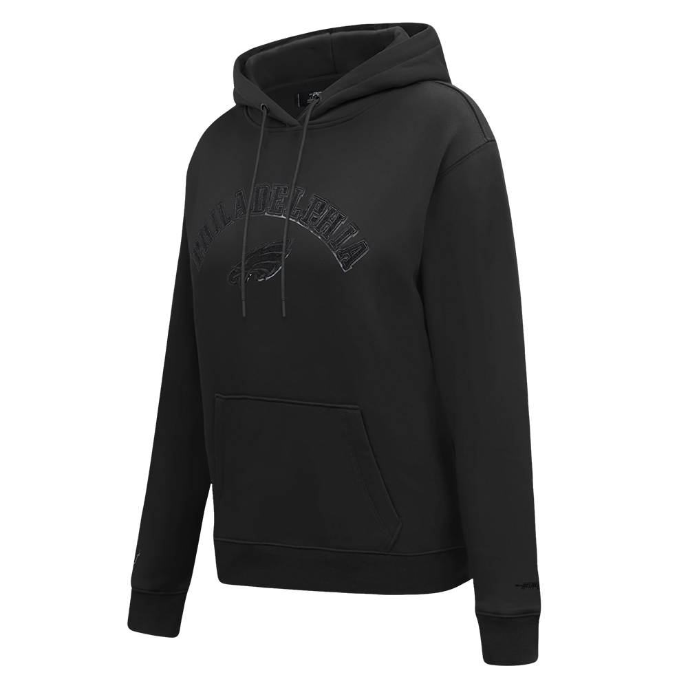 NFL PHILADELPHIA EAGLES TRIPLE BLACK WOMEN'S FLEECE PULLOVER HOODIE (TRIPLE BLACK WOMEN'S)