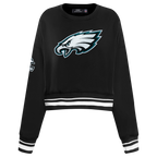 NFL PHILADELPHIA EAGLES CHANDAIL À COL ROND MASHUP CÔTELÉ POUR FEMME (NOIR)