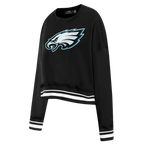 NFL PHILADELPHIA EAGLES CHANDAIL À COL ROND MASHUP CÔTELÉ POUR FEMME (NOIR)