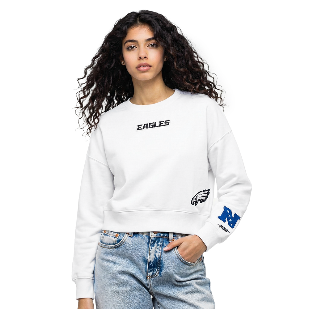 NFL PHILADELPHIA EAGLES WINGSPAN CHANDAIL À COL ROND EN MOLLETON POUR FEMME (BLANC)