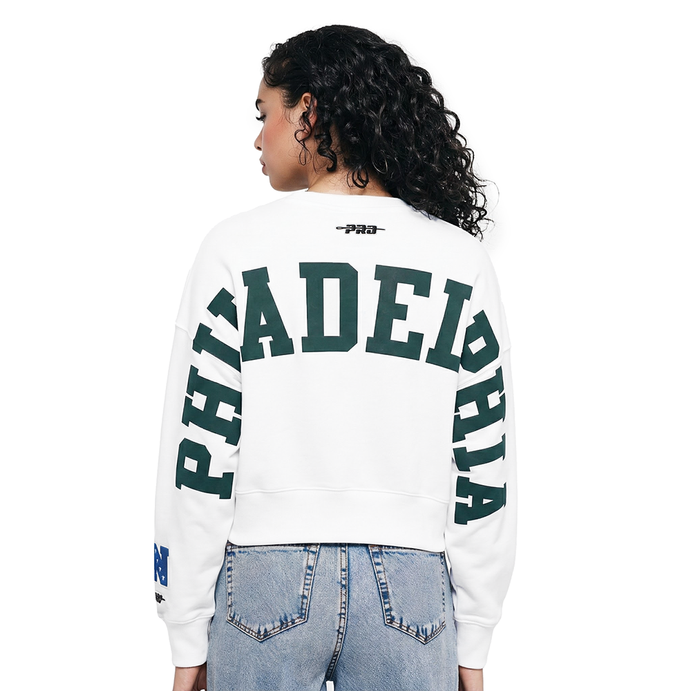 NFL PHILADELPHIA EAGLES WINGSPAN CHANDAIL À COL ROND EN MOLLETON POUR FEMME (BLANC)