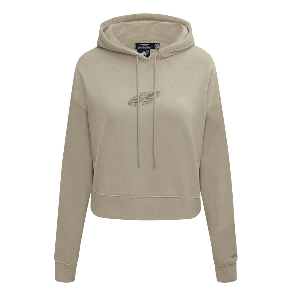 NFL PHILADELPHIA EAGLES WINGSPAN WOMEN'S FLC CROPPED PO HOODIE (TAUPE)
