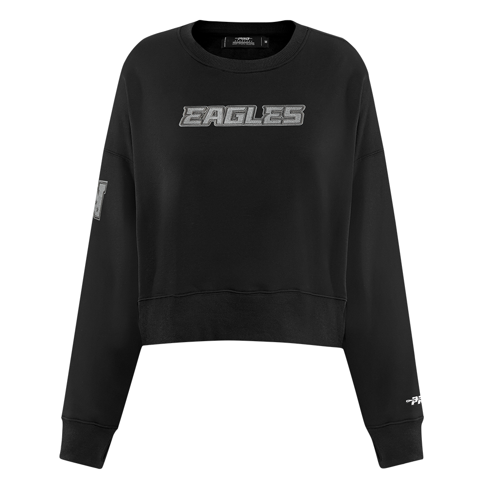 NFL PHILADELPHIA EAGLES REVERSE FRENCH TERRY CHANDAIL À COL ROND EN MOLLETON POUR FEMME (NOIR)
