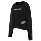 NFL PHILADELPHIA EAGLES REVERSE FRENCH TERRY CHANDAIL À COL ROND EN MOLLETON POUR FEMME (NOIR)