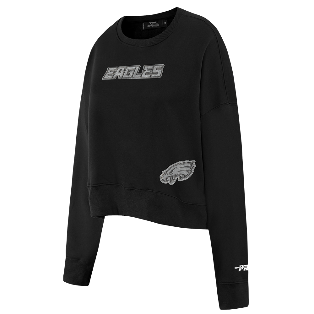 NFL PHILADELPHIA EAGLES REVERSE FRENCH TERRY CHANDAIL À COL ROND EN MOLLETON POUR FEMME (NOIR)