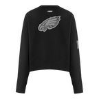 NFL PHILADELPHIA EAGLES REVERSE FRENCH TERRY CHANDAIL À COL ROND EN MOLLETON POUR FEMME (NOIR)
