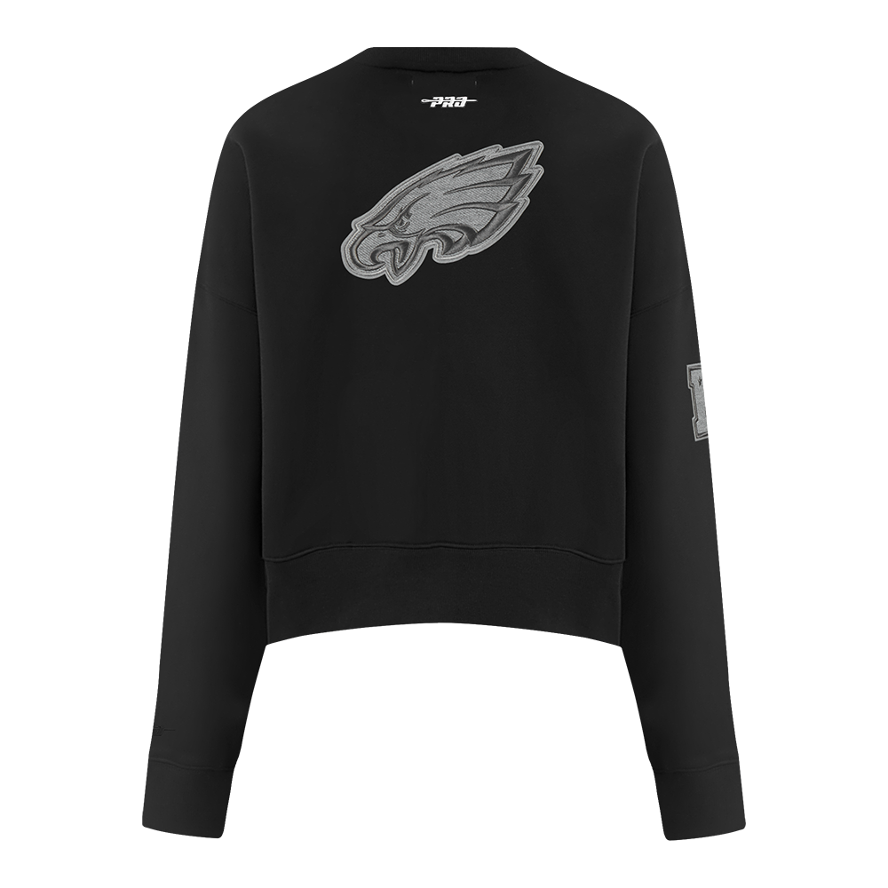 NFL PHILADELPHIA EAGLES REVERSE FRENCH TERRY CHANDAIL À COL ROND EN MOLLETON POUR FEMME (NOIR)