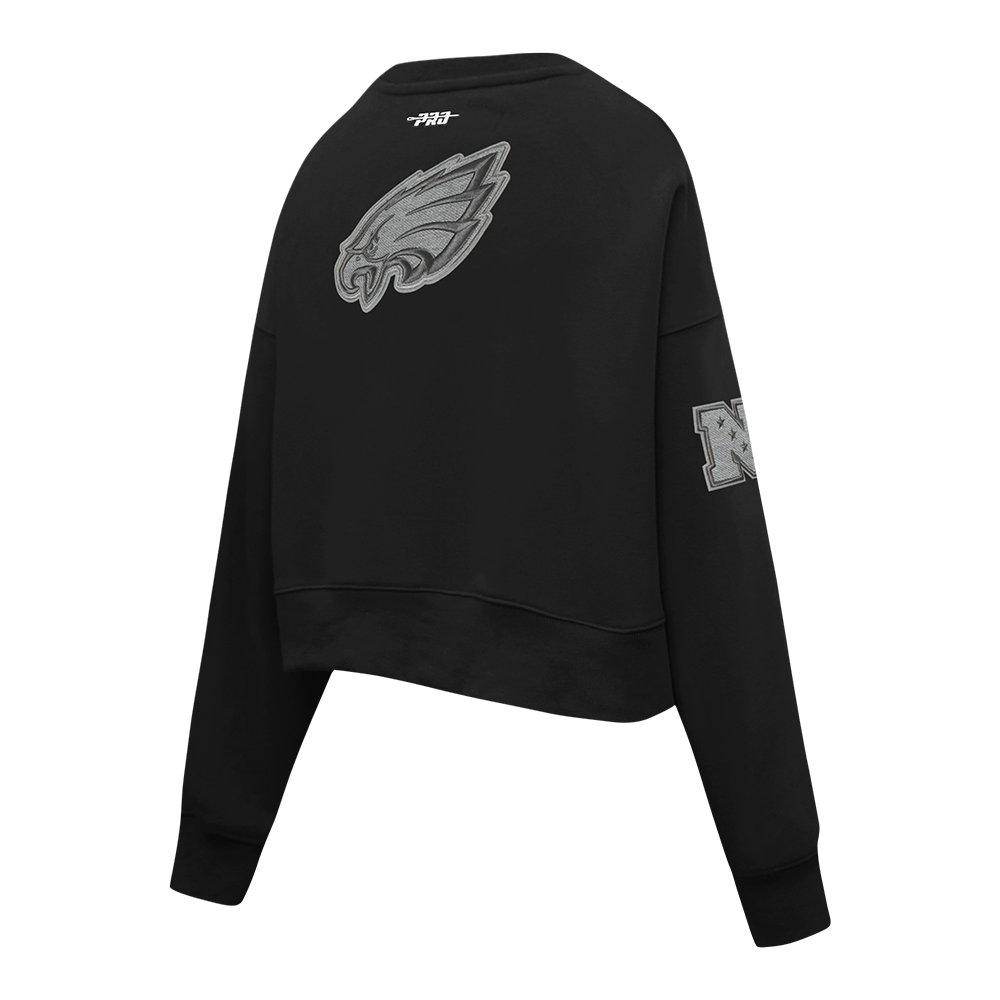 NFL PHILADELPHIA EAGLES REVERSE FRENCH TERRY CHANDAIL À COL ROND EN MOLLETON POUR FEMME (NOIR)