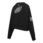 NFL PHILADELPHIA EAGLES REVERSE FRENCH TERRY CHANDAIL À COL ROND EN MOLLETON POUR FEMME (NOIR)