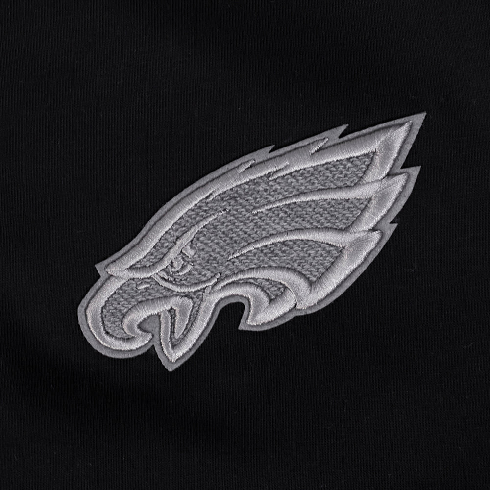 NFL PHILADELPHIA EAGLES REVERSE FRENCH TERRY MOLLETON À BLOCS DE COULEUR À GLISSIÈRE PLEINE LONGUEUR POUR FEMME (NOIR/GRIS/COQUILLE D'ŒUF)