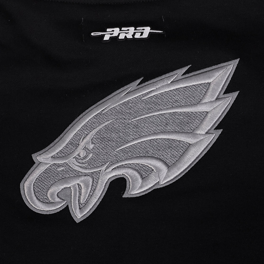 NFL PHILADELPHIA EAGLES REVERSE FRENCH TERRY MOLLETON À BLOCS DE COULEUR À GLISSIÈRE PLEINE LONGUEUR POUR FEMME (NOIR/GRIS/COQUILLE D'ŒUF)