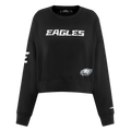 NFL PHILADELPHIA EAGLES GAME DAY CLASSICS WOMEN'S DOUBLE KNIT CREWNECK (BLACK)