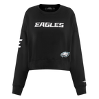 NFL PHILADELPHIA EAGLES GAME DAY CLASSICS WOMEN'S DOUBLE KNIT CREWNECK (BLACK)