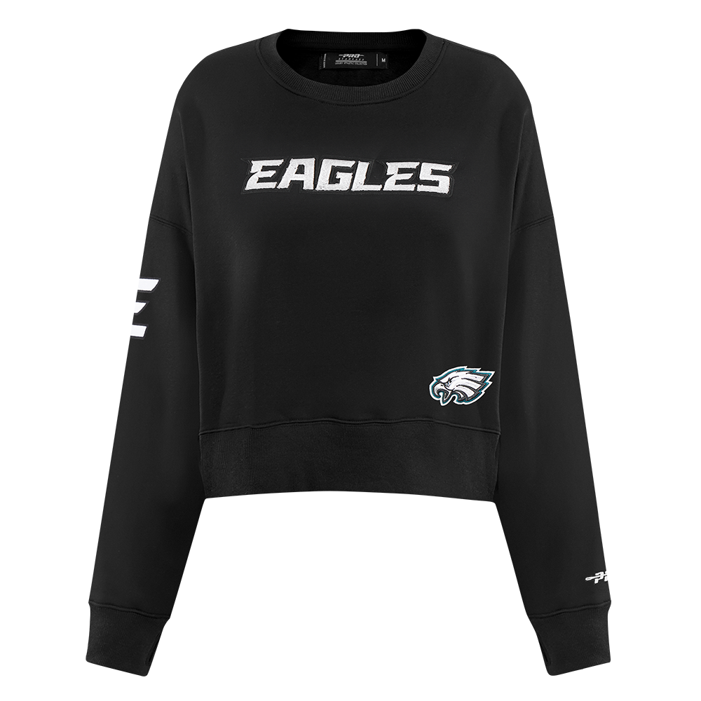 NFL PHILADELPHIA EAGLES GAME DAY CLASSICS WOMEN'S DOUBLE KNIT CREWNECK (BLACK)