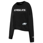 NFL PHILADELPHIA EAGLES GAME DAY CLASSICS WOMEN'S DOUBLE KNIT CREWNECK (BLACK)