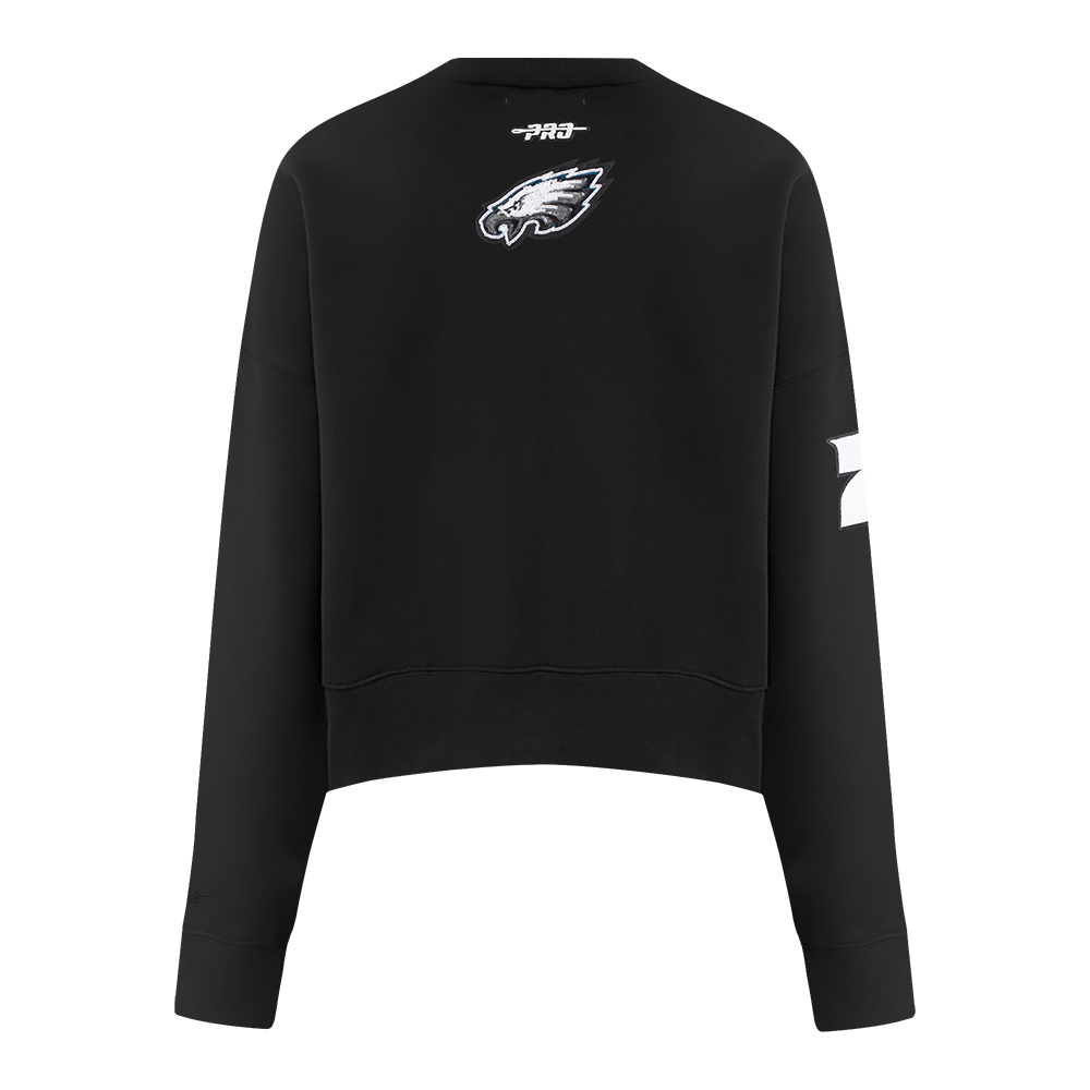 NFL PHILADELPHIA EAGLES GAME DAY CLASSICS WOMEN'S DOUBLE KNIT CREWNECK (BLACK)
