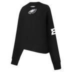 NFL PHILADELPHIA EAGLES GAME DAY CLASSICS WOMEN'S DOUBLE KNIT CREWNECK (BLACK)