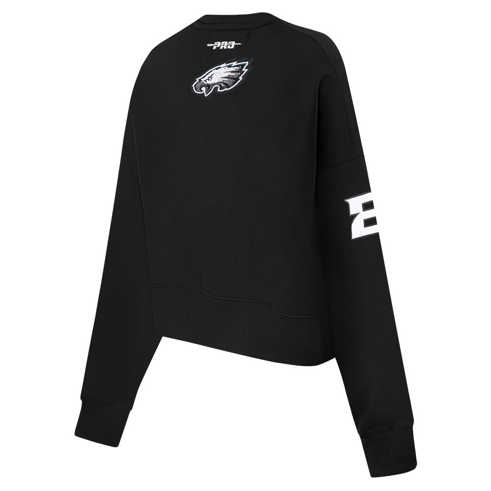 NFL PHILADELPHIA EAGLES GAME DAY CLASSICS WOMEN'S DOUBLE KNIT CREWNECK (BLACK)