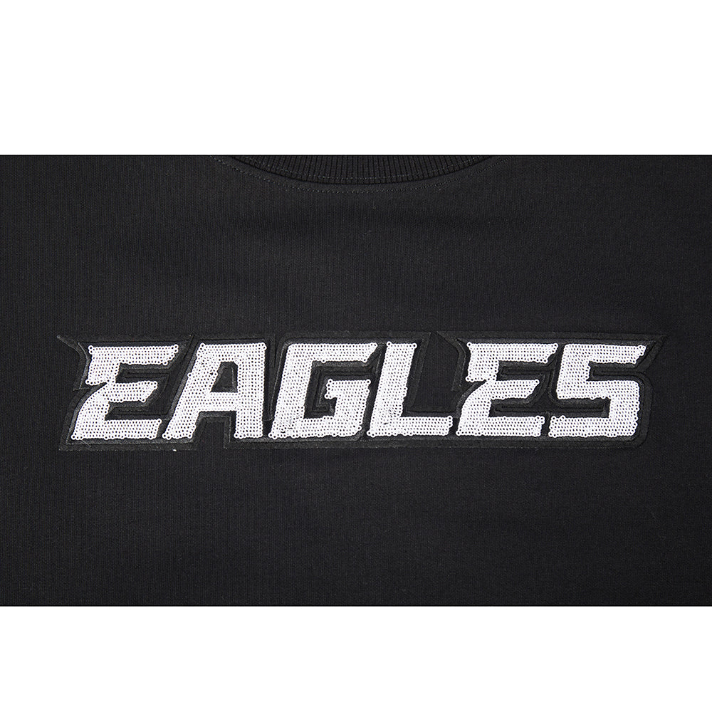 NFL PHILADELPHIA EAGLES GAME DAY CLASSICS WOMEN'S DOUBLE KNIT CREWNECK (BLACK)