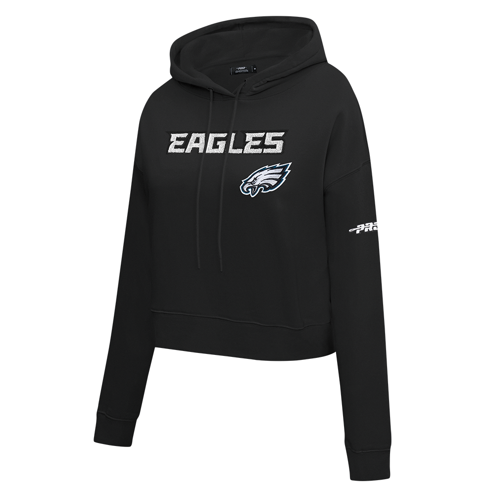 NFL PHILADELPHIA EAGLES GAME DAY CLASSICS WOMEN'S DK CROPPED PO HOODIE (BLACK)