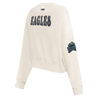 NFL PHILADELPHIA EAGLES REBEL ATHLETICS WOMEN'S FLC CREWNECK (EGGSHELL)