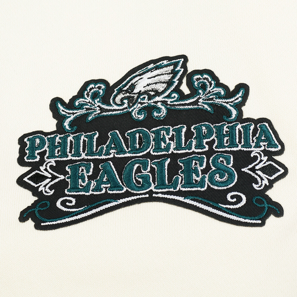 NFL PHILADELPHIA EAGLES REBEL ATHLETICS WOMEN'S FLC CREWNECK (EGGSHELL)