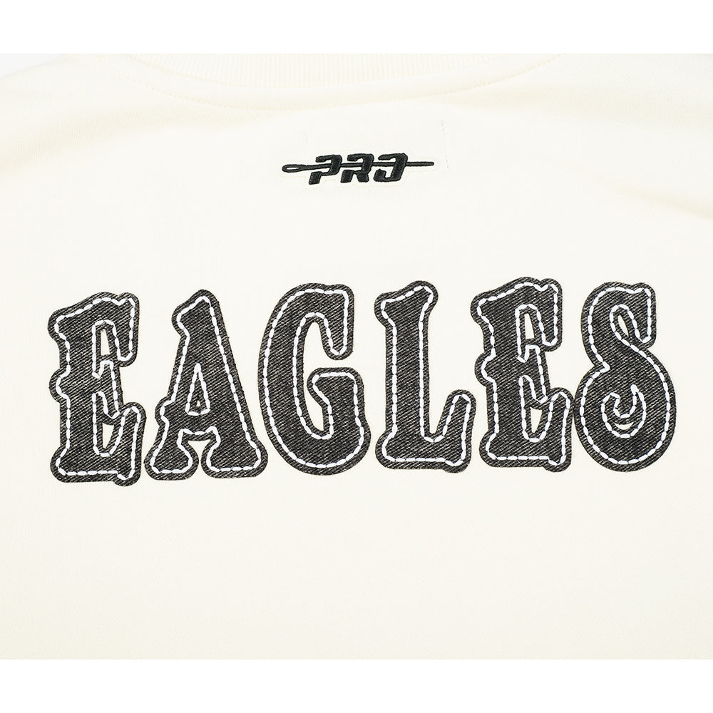 NFL PHILADELPHIA EAGLES REBEL ATHLETICS WOMEN'S FLC CREWNECK (EGGSHELL)